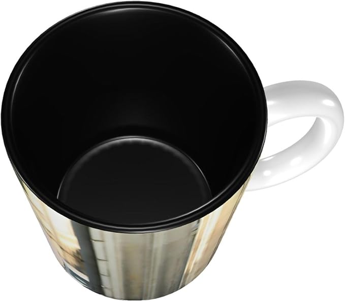 Custom Color Mugs with Partial or Full-Size Printing Customizable Photos and Text Coffee Mugs Creative Multicolor Designs Image (Full-Width, Black)