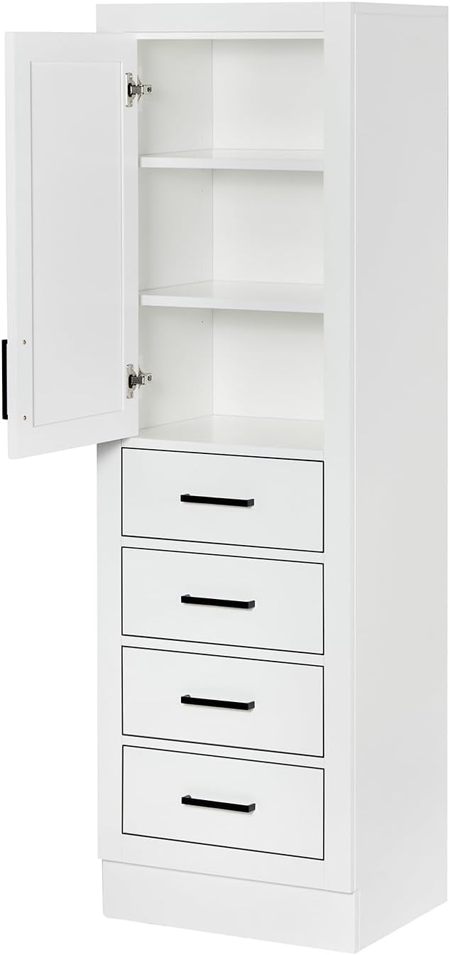 ARIEL Bathroom Storage Cabinet - Solid Hevea Wood and Fully Assembled for Long-Lasting Durability and Sophisticated Finish