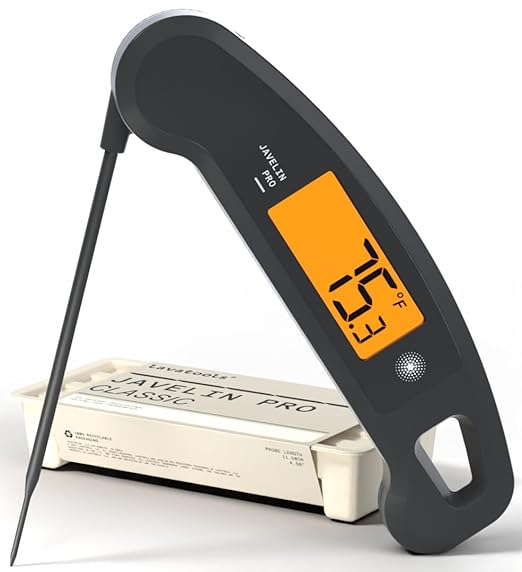 Lavatools Javelin짰 PRO Classic Ultra-Fast 2-Second Professional Digital Instant Read Meat Thermometer for Grill and Cooking, Auto-Rotating Backlit Display, IP65 Water Resistant ??Ink