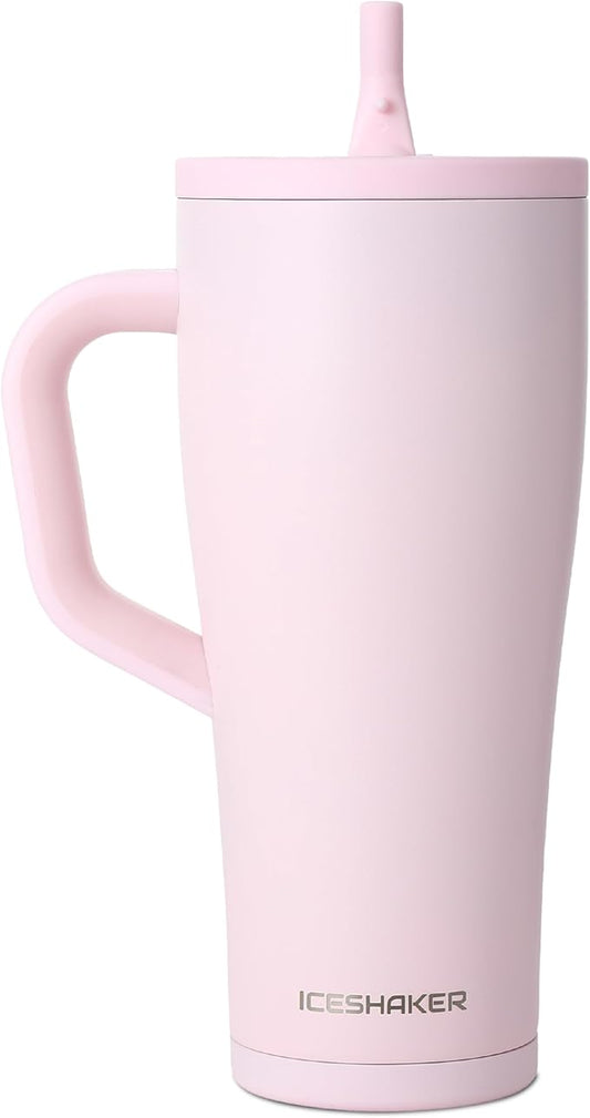 Ice Shaker 32 oz Tumbler with Handle and Straw | 32oz Oakley | Cold for 30+ Hours | 2-in-1 Tumbler Shaker Bottle | Odor-Free 32 ounce Bottle for Water, Protein Shakes, Smoothies, Cocktails