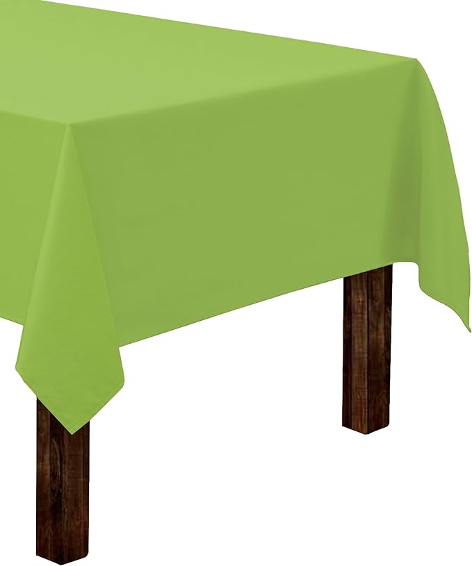 Gee Di Moda Rectangle Tablecloth - 60 x 84 Inch Apple Green Table Cloth for 5 Foot Rectangle Tables - Heavy Duty Washable Fabric - for Holiday Party, Dinner, Weddings, Baby Shower & Events