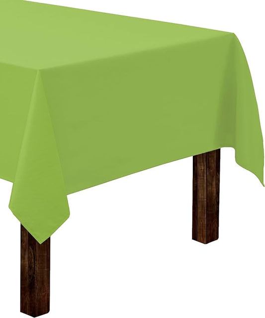 Gee Di Moda Rectangle Tablecloth - 60 x 84 Inch Apple Green Table Cloth for 5 Foot Rectangle Tables - Heavy Duty Washable Fabric - for Holiday Party, Dinner, Weddings, Baby Shower & Events