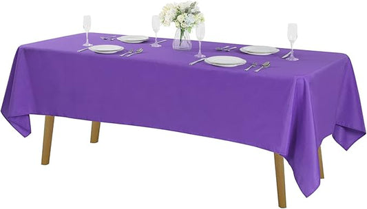 Cupuamon Rectangle Tablecloth 60x120 inch Washable Polyester Fabric Table Cloth for Wedding Party Dining Banquet Decoration（60x120,Purple）