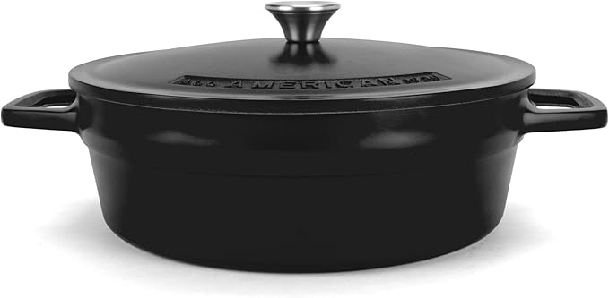 All American 1930 - Dutch Oven - The Saucier Set, Black Onyx - 5.5qt Capacity - Perfect for Sauces, Soups & Simmering - Non Stick & PFAS Free - Made in the USA