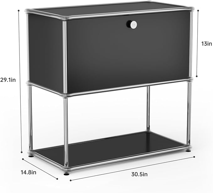 Modern Storage Cabinet Pantry Cabinet Versatile Free-Standing Organizer for Kitchen, Home, Office, Garage (Black D)