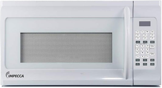 Impecca 1.6 cu. ft. Over-the-Range 30??Microwave Oven 1000 Watts, with Surface Light, 2 Speed Vent System, Touchpad Controls, Digital Clock, Timer, LED Display and Child Lock, White