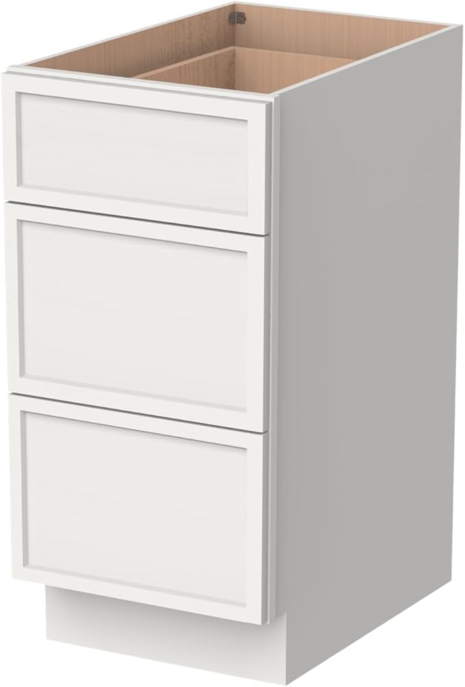 Newtown 3-Drawer Solid Wood Cabinet Premium Storage Organizer for Kitchen,Office Files, Essentials, and Mor Versatile and Stylish Drawer Cabinet for Home (NT-Origami White, 12"W x 24"D x 34.5"H)