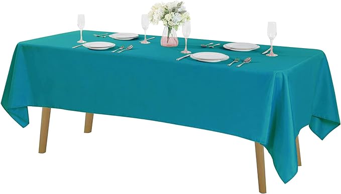 Cupuamon Rectangle Tablecloth 60x120 inch Washable Polyester Fabric Table Cloth for Wedding Party Dining Banquet Decoration（60x120, Caribbean Blue）