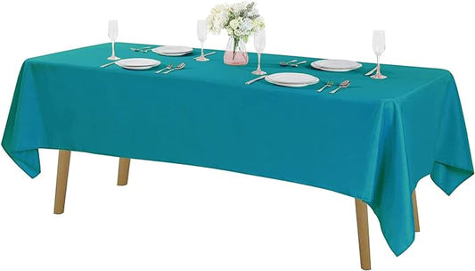 Cupuamon Rectangle Tablecloth 60x120 inch Washable Polyester Fabric Table Cloth for Wedding Party Dining Banquet Decoration（60x120, Caribbean Blue）