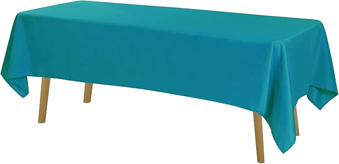 Cupuamon Rectangle Tablecloth 60x120 inch Washable Polyester Fabric Table Cloth for Wedding Party Dining Banquet Decoration（60x120, Caribbean Blue）