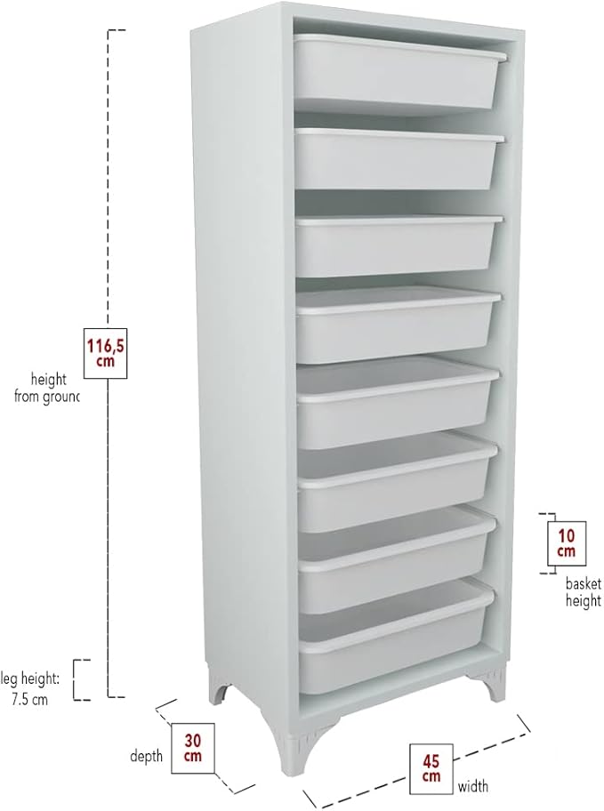 Comfyt White Dresser, Closet Organizers and Storage, Storage Cabinet Bins, Drawers, 8 Shelf Wood Bathroom Office Kitchen Garage Pantry Organizer Chest Shelf Shoe Rack