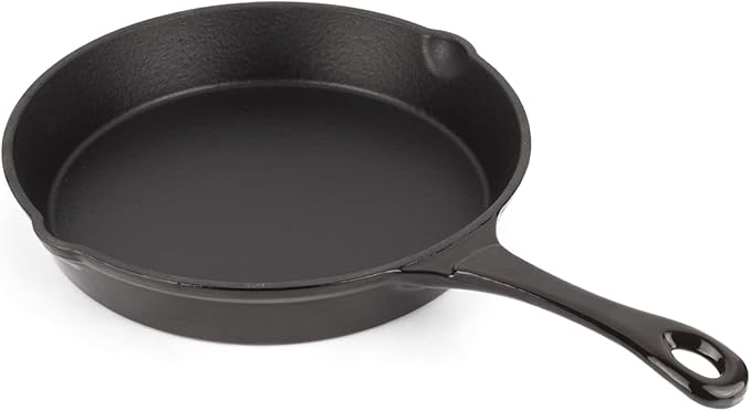 MAGEFESA FERRO 10" Enameled Cast Iron Black Skillet, Superior Heat Retention & Distribution, Compatible with All Cooktops, Induction & Oven Safe, Energy-Efficient, Durable, Easy to Clean