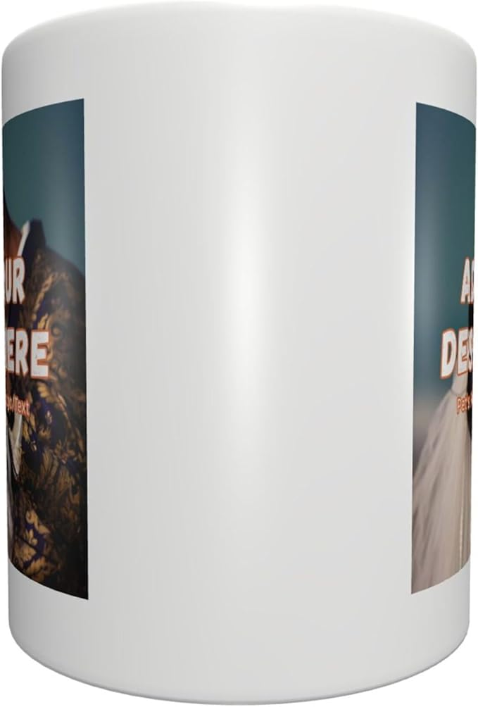 Customizable Mugs and Coffee Cups with Various Creative Designs Customize Your Photos Images Texts Partial or Full-Size Printing (Partial, White)