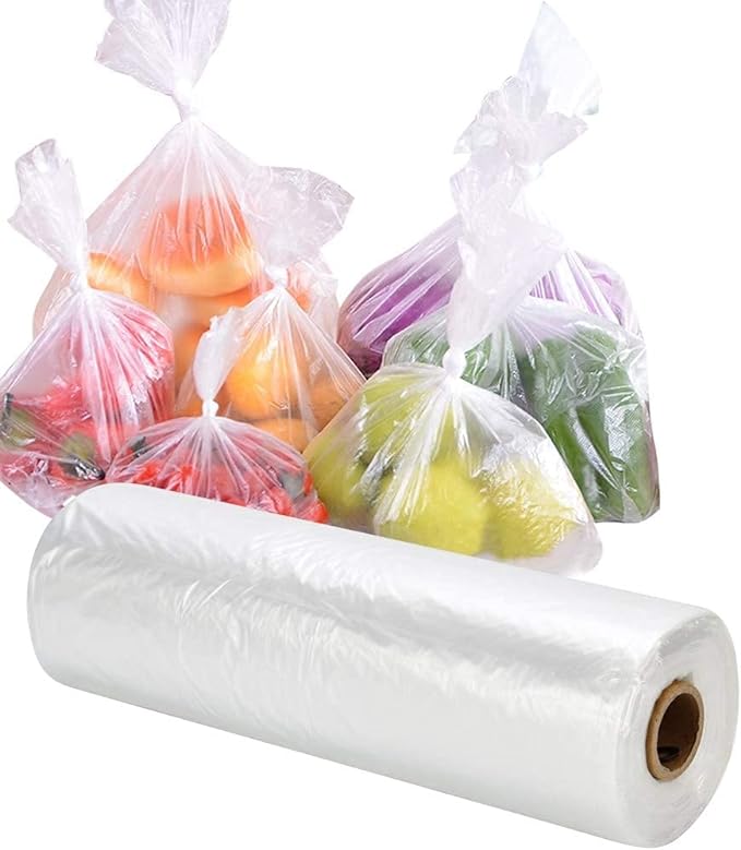 RyhamPaper 12" x 20" Food Storage Bags Plastic Produce Bag, Grocery Clear Bag for Fruits, Vegetable, Bread, Plastic Bags, Food Storage Clear Bags, 350 Bags (1 Roll)