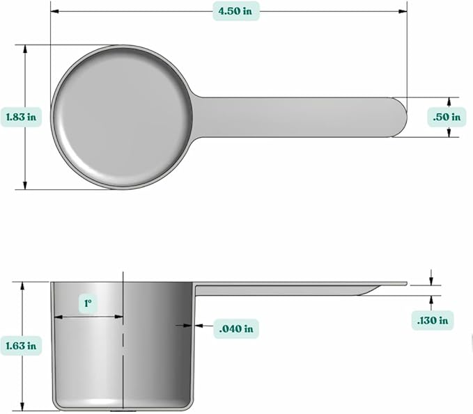 Supplement and Supply 1/4 Cup (4 Tbsp | 2 Oz. | 60 mL) Long Handle Scoop for Coffee, Protein Powder, Pet Food, Spices, Grains, Dry Goods ??Food-Grade BPA-Free Plastic Measuring Spoon (Pack of 5)