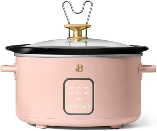 Beautiful by Drew Barrymore 4Qt Slow Cooker, Touch-Activated Display, 4 Presets, Auto Warm, Dishwasher-Safe Pot.