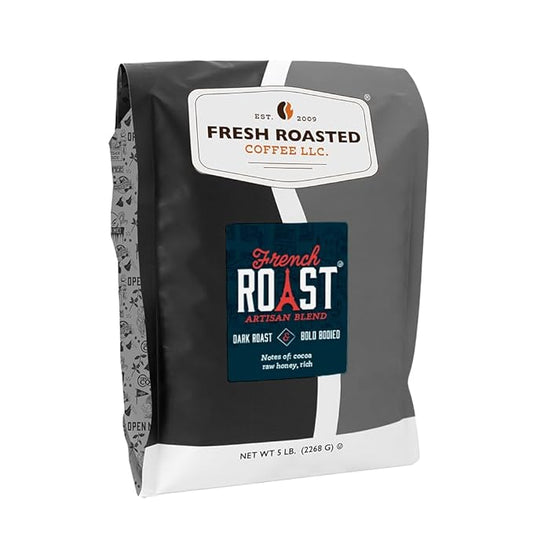Fresh Roasted Coffee, French Roast, 5 lb (80 oz), Dark, Kosher, Whole Bean