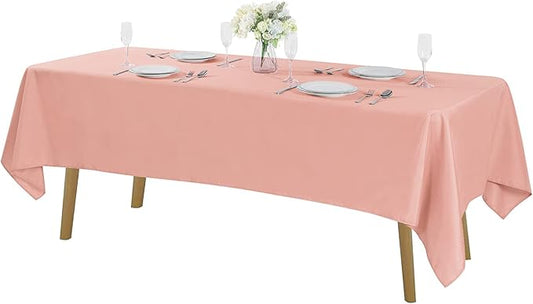 Cupuamon Rectangle Tablecloth 60x102 inch Washable Polyester Fabric Table Cloth for Wedding Party Dining Banquet Decoration（60x102, Dusty Pink）
