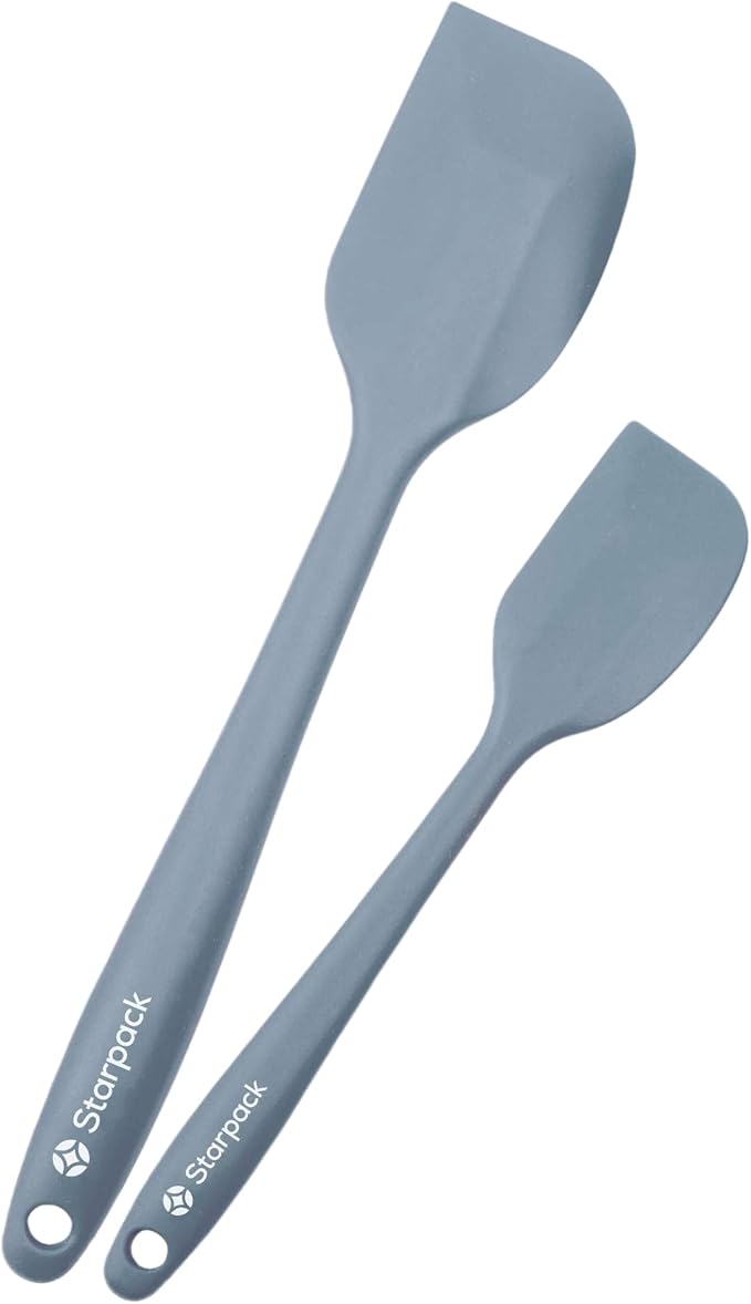Starpack 'Scrape & Stir' Silicone Spatula Set (2 Pcs) - Heat Resistant Spatulas Set 600째F - Food Grade Kitchen Spatulas - LFGB Grade Nonstick Baking and Cooking Rubber Spatula Set