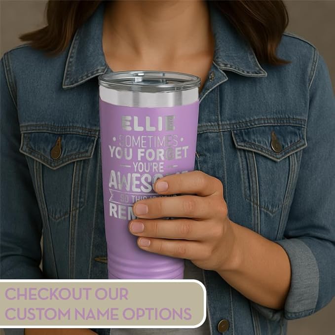 Spotted Dog Company Inspirational Tumbler, Inspirational Gifts for Men Dad Father Wife Sister Women, Birthday For Him Her, You?셱e Awesome Tumbler, Teacher Coworker Gifts 20oz Light Purple