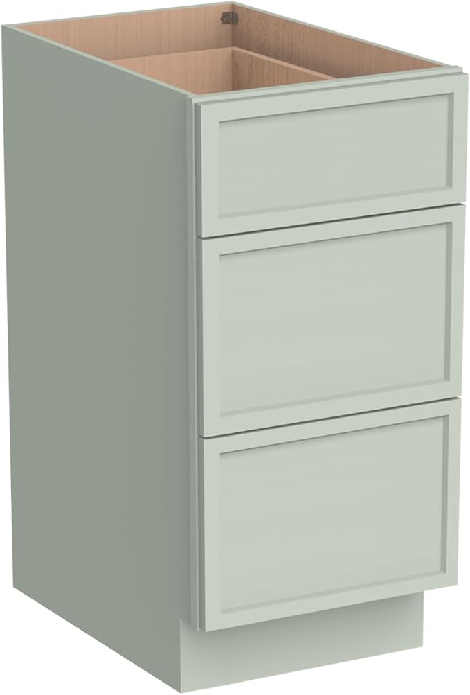 Newtown 3-Drawer Solid Wood Cabinet Premium Storage Organizer for Kitchen,Office Files, Essentials, and Mor Versatile and Stylish Drawer Cabinet for Home (NT-Jade Green, 15"W x 24"D x 34.5"H)