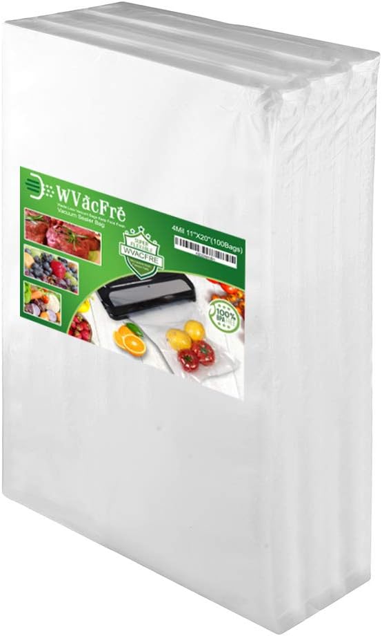 Large 100 Gallon Size11x20Inch 4mil Vacuum Sealer Bags with Commercial Grade,BPA Free,Heavy Duty,Great for Food Vac Storage or Sous Vide Cooking