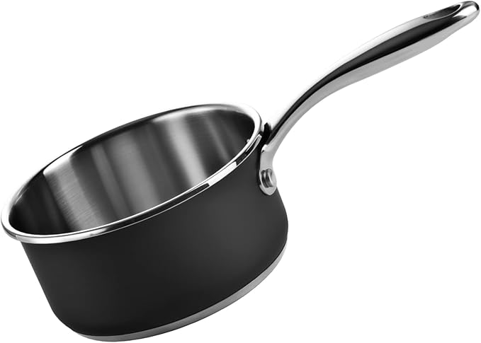 MAGEFESA Prisma - 6.3 inches Saucepan, made in 18/10 stainless steel, for all types of kitchens, INDUCTION, easy cleaning, dishwasher and oven safe up to 392쨘F