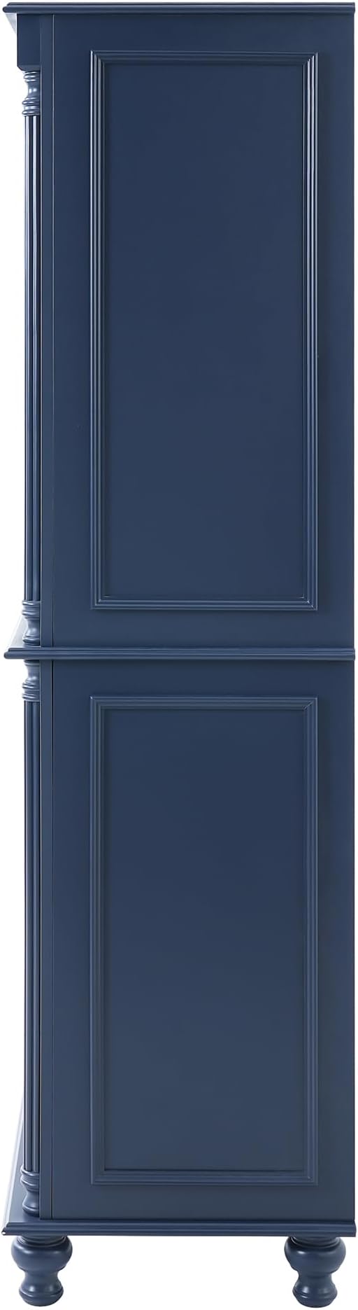 Merax 77" Tall Large Kitchen Pantry Storage Cabinet with 2 Doors & 2 Adjustable Shelves & 5 Drawers & 6 Side Door Shelves, Modern Freestanding Food Pantry for Dining Room, Living Room, Blue