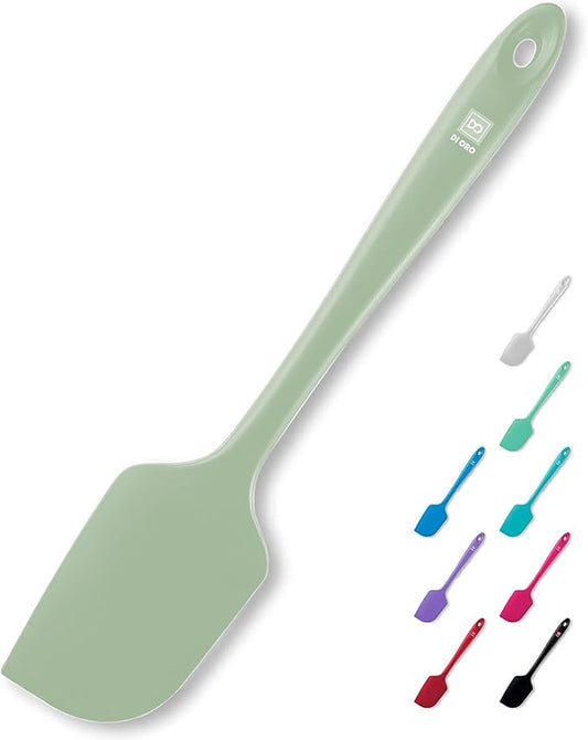 DI ORO Silicone Spatula - 600째F Heat-Resistant Rubber Kitchen Spatula for Baking, Scraping, & Mixing - BPA Free Nonstick Cookware Safe Flexible Utensil for Cooking - Seamless & Dishwasher Safe (Sage)