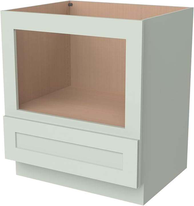 Microwave Base Cabinet ??Solid Wood Shaker Style Kitchen Storage Base Unit with Drawer & Soft-Close Doors, RTA Pantry Cupboard for Dining Room, Coffee Bar 30" W x 24" D x 34 1/2" H (Jade Green)