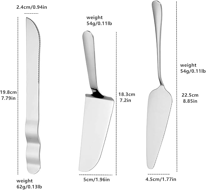 Cake Knife and Server Set Wedding Stainless Steel Cake Cutting Set For Wedding Include Cake Cutter And Cake Perfect For Wedding, Birthday, Parties and Events