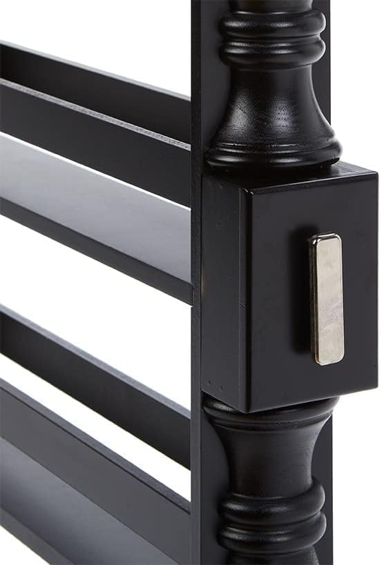 The Lakeside Collection Slim Rolling Can and Spice Racks - Black