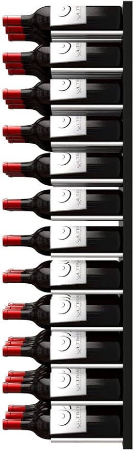 Fusion Wine Wall Cork-Out (4 Foot, Black Acrylic, Satin Aluminum Peg, Stores 36 Bottles) ??Modular Wine Rack for Easy Install in Home Bar or Wine Cellar