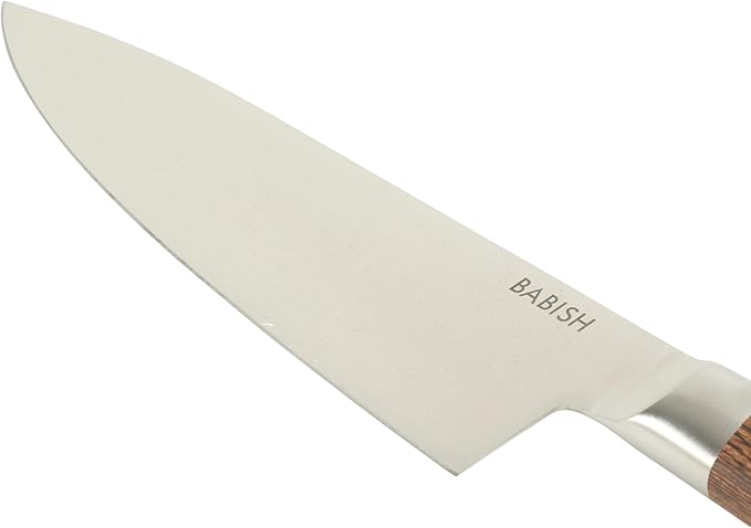 Babish 8-Inch Chef Knife ??High-Carbon 1.4116 German Steel Kitchen Knife with Dark Pakka Wood Handle, Full-Tang Razor Sharp Chef?셲 Blade for Chopping, Slicing, Dicing & Everyday Prep