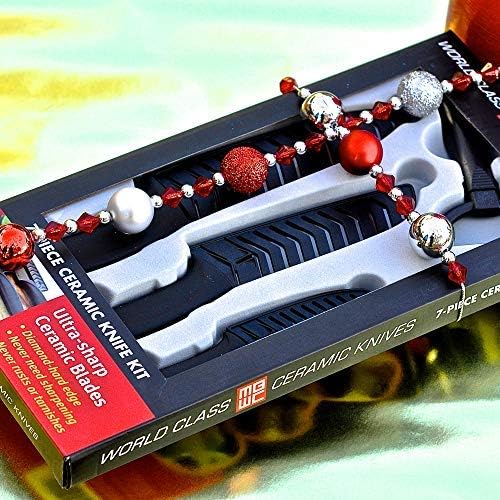 Miracle Blade IV World Class Professional Series Black 7-piece Ceramic Kitchen Knife Set - Sharpest Knives - Maintain Precision Cut: Never Dulls & Won't Rust or Stain