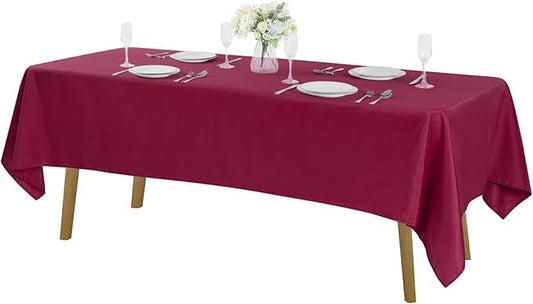 Cupuamon Rectangle Tablecloth 60x102 inch Washable Polyester Fabric Table Cloth for Wedding Party Dining Banquet Decoration（60x102, Burgundy）