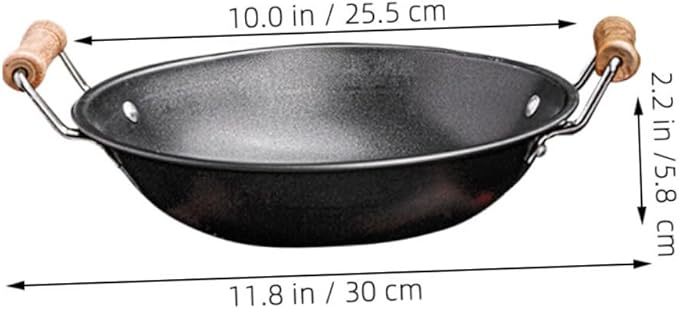 Double Handle Nonstick Cooking Wok Household Cookware with Handles for Hot Pot and Everyday Cooking Easy to Transport
