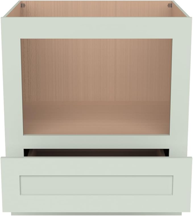 Microwave Base Cabinet ??Solid Wood Shaker Style Kitchen Storage Base Unit with Drawer & Soft-Close Doors, RTA Pantry Cupboard for Dining Room, Coffee Bar 30" W x 24" D x 34 1/2" H (Jade Green)