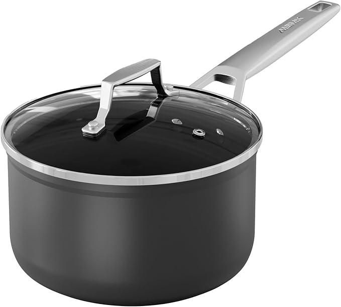 MSMK 2 Quart Saucepan with Lid, Burnt also Nonstick, PFOA Free Non-Toxic, Oven Safe to 700 ?됵펽Scratch-resistant, Induction Cooking Pot, for Induction, Ceramic and Gas Cooktops