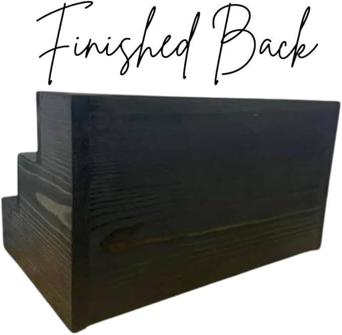 Handmade Tiered Display Shelving - Three Tier Bar Display - Bar Organizer - Liquor Bottle Display (42" with Back, Black)