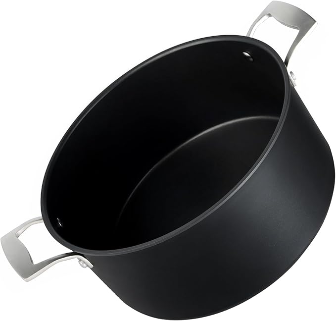 MSMK 8QT Stock Pot with Glass Lid, Burnt also Nonstick, Lasting Non stick, Oven safe to 700째F, Induction, Scratch-resistant Durable PFOA Free Non-Toxic