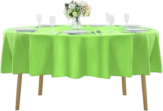 Cupuamon 90 inch Round Tablecloth Washable Polyester Table Cloth Decorative Table Cover for Wedding Party Dining Banquet（90 inch,Apple Green）