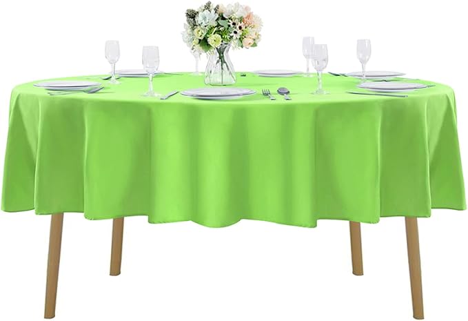 Cupuamon 70 inch Round Tablecloth Washable Polyester Table Cloth Decorative Table Cover for Wedding Party Dining Banquet（70 inch,Apple Green）