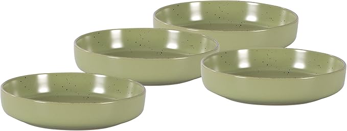 HomeVSS 20-Piece Dinnerware Set - Serves 4, Matte Green Glaze plates and bowls sets with Speckle Effect for Microwave & Dishwasher Safe