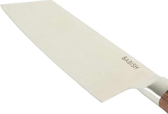 Babish 7.5-Inch Clef Knife ??High-Carbon 1.4116 German Steel Kitchen Knife with Dark Pakka Wood Handle, Chef & Cleaver Hybrid for Chopping, Slicing & Prep, Full-Tang, Razor Sharp, Ergonomic Design