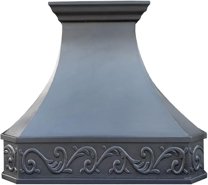 CT Copper Tailor Copper Vent Hood Island Mount,54'' W,27''H,1260 CFM Exhaust Fan,Stainless Steel Vent,LED Light,Dishwasher-Safe Baffle Filters,Smooth-Dark Patina,VH3A