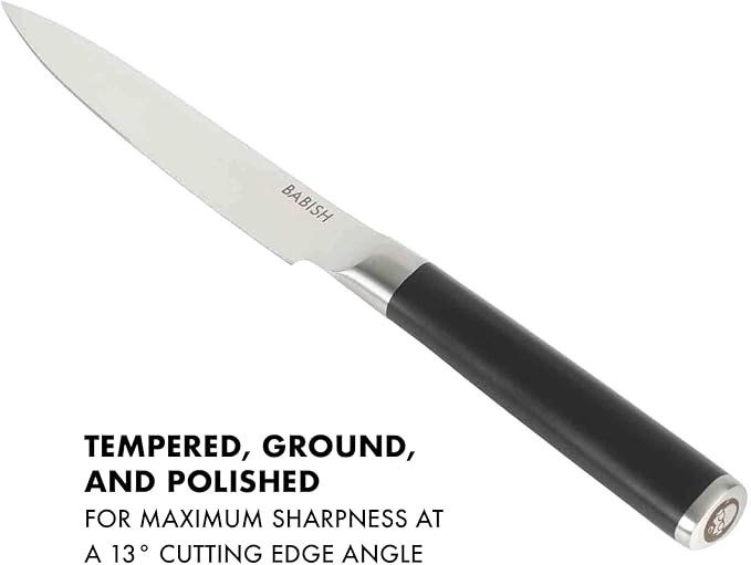 Babish 5-Inch Forged Utility Knife ??High-Carbon 1.4116 German Steel Full Tang Kitchen Knife for Precision Cutting and Durability