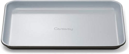 Caraway Nonstick Ceramic Small Baking Sheet (9x13?? ??Non-Toxic, PTFE & PFOA Free ??Oven Safe ??Aluminized Steel Core ??Mini Sheet Pan for Baking, Roasting & More - Black
