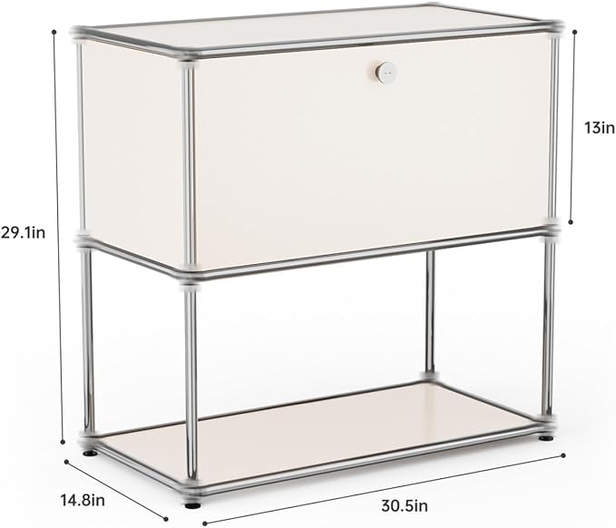 Modern Storage Cabinet Pantry Cabinet Versatile Free-Standing Organizer for Kitchen, Home, Office, Garage (White, D-15 D x 30" W x 29" H (1 Door))