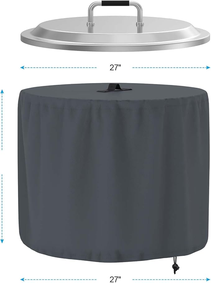 LS'BABQ Fire Pit Lid with Handle Fire Pit Cover Replacement for Solo Stove Yukon 27'' Stainless Steel Portable Firt Pit with Waterproof Cover Accessories for Outdoor Camping and Party
